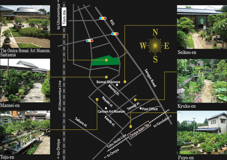 OMIYA BONSAI VILLAGE MAP